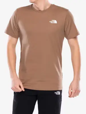 Koszulka bawełniana The North Face S/S Redbox Tee - latte/gravel