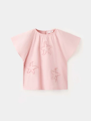 Koszulka bawełniana w gwiazdy różowy - Dzieci - lata - MANGO KIDS