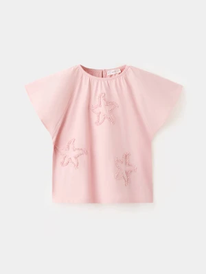 Zdjęcie produktu Koszulka bawełniana w gwiazdy różowy - Dzieci - lata - MANGO KIDS