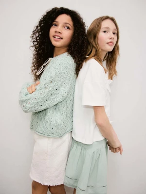 Koszulka bawełniana w kwiaty złamana biel - Dzieci - lata - MANGO KIDS