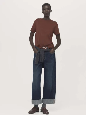 Koszulka bawełniana z krótkimi rękawami rudy - Kobieta - - MANGO