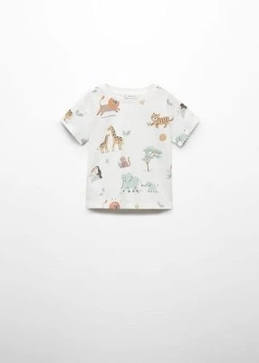 Koszulka bawełniana ze wzorem w zwierzęta MANGO BABY