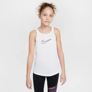 Koszulka bez rękawów dla dużych dzieci (dziewcząt) Dri-FIT Nike One Classic - Biel