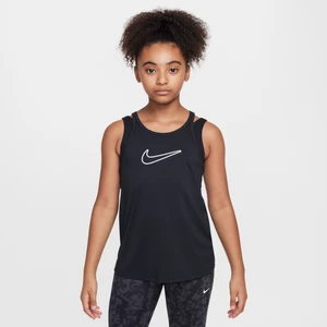 Koszulka bez rękawów dla dużych dzieci (dziewcząt) Dri-FIT Nike One Classic - Czerń