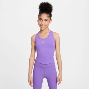Koszulka bez rękawów dla dużych dzieci (dziewcząt) Dri-FIT Nike One Fitted - Fiolet