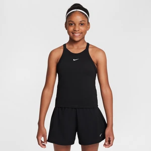 Zdjęcie produktu Koszulka bez rękawów z wysokim dekoltem dla dziewcząt Nike - Czerń