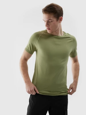 Koszulka bezszwowa do biegania w terenie męska - oliwkowa 4F