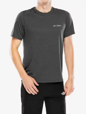 Koszulka biegowa Arcteryx Cormac ArcBird Logo SS - black heather