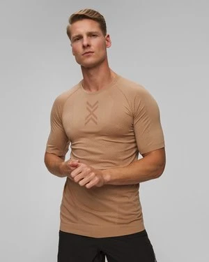 Koszulka biegowa męska X-Bionic Xceed Run Shirt beżowo-brązowa