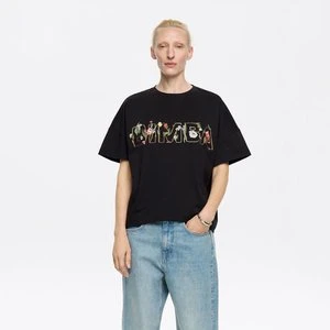 Koszulka boxy logo kwiaty czarna BIMBA Y LOLA