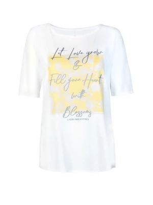 LIEBLINGSSTÜCK Koszulka "Candice" w kolorze biało-żółtym rozmiar: XL
