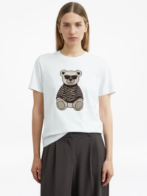 T-shirt z nadrukiem comma biały