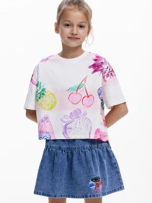 Koszulka cropped z nadrukami Desigual