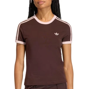 Koszulka damska adidas Originals 3-Stripes Slim KC9017 - brązowa