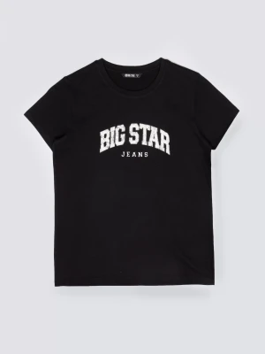 Koszulka damska bawełniana z logo BIG STA czarna Ramila 906 BIG STAR