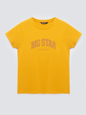 Koszulka damska bawełniana z logo BIG STA żółta Ramila 201 BIG STAR