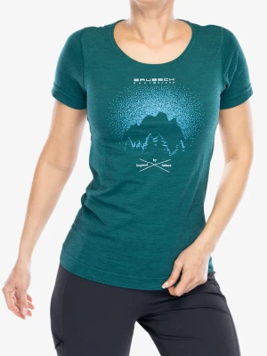 Koszulka damska Brubeck Outdoor Wool Pro T-Shirt - green/mountains