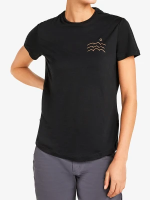 Koszulka damska Icebreaker Merino 125 Cool-Lite Sphere SS Tee Across The Peaks - black