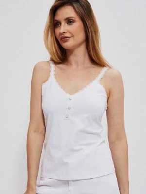 Koszulka damska na ramiączka biała Moodo