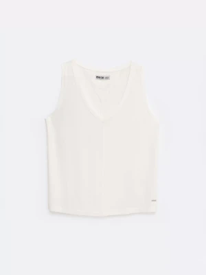 Koszulka damska na ramiączkach z wiskozy biała Pistima 100 BIG STAR