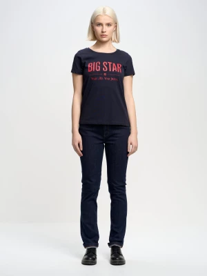 Koszulka damska o klasycznym kroju granatowa Brunona 403 BIG STAR