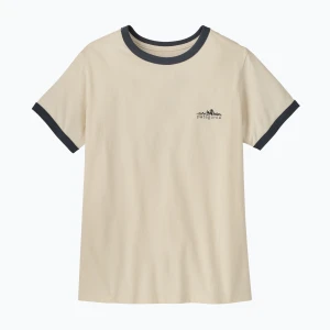 Koszulka damska Patagonia Fitz Roy Foothills Ringer Tee undyed natural Beżowy