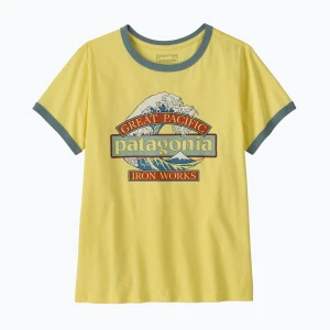 Koszulka damska Patagonia Great Waves Ringer Tee lemon zest