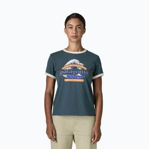 Koszulka damska Patagonia Great Waves Ringer Tee summit blue