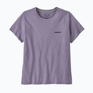 Koszulka damska Patagonia P-6 Logo Responsibili-Tee concrete purple