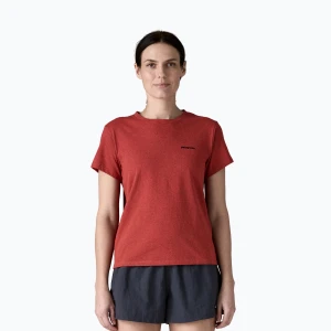 Koszulka damska Patagonia P-6 Logo Responsibili-Tee potters red Bordowy