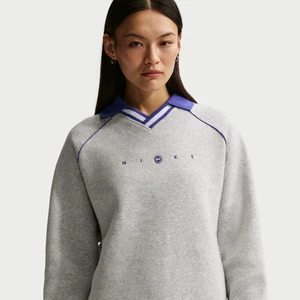 Koszulka damska polo z grafiką o kroju oversize Nike Phoenix Fleece - Szary