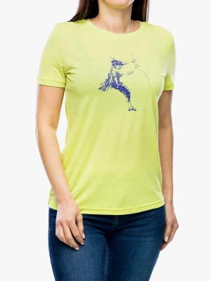 Koszulka damska Super.natural Fingers Matter Tee - wild lime/deep blue