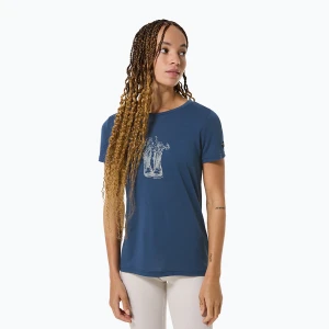 Koszulka damska super.natural Flower Boots Tee ocean blue/feather grey