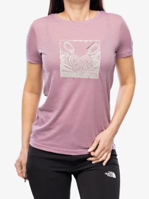 Koszulka damska Super.natural Tied By Heart Tee - orchid/feather grey/blueberry