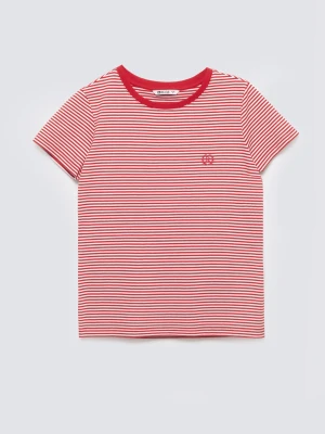 Koszulka damska w paski z haftem czerwona Zenaisa 603 BIG STAR