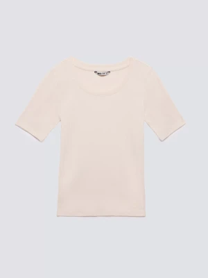 Koszulka damska w prążek kremowa Asterca 103 BIG STAR