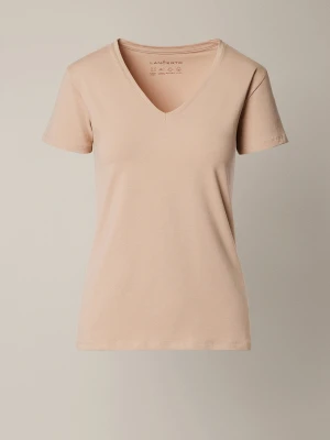 Koszulka Damska z Bawełną Beżowa Cesare Lancerto