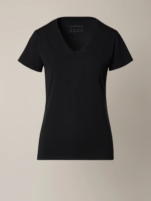 Koszulka Damska z Bawełną Czarna Cesare Lancerto