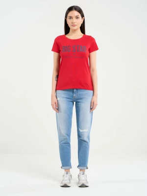 Koszulka damska o klasycznym kroju czerwona Brunona 603 BIG STAR