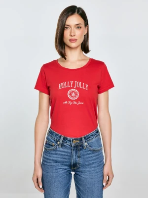 Koszulka damska z nadrukiem czerwona Serra 603 BIG STAR