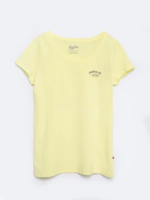 Koszulka damska z nadrukiem na piersi żółta Nika 238 BIG STAR