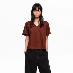 Koszulka dekolt V bawełna biała BIMBA Y LOLA