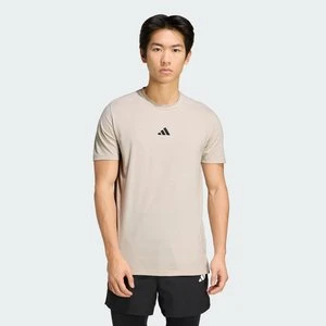 Koszulka Designed for Training Workout Adidas beżowy