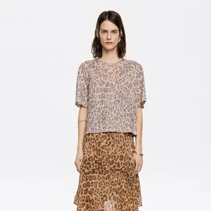 Koszulka devoré Leopard naturalna BIMBA Y LOLA