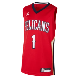 Koszulka dla dużych dzieci Jordan NBA Swingman New Orleans Pelicans Statement Edition - Czerwony