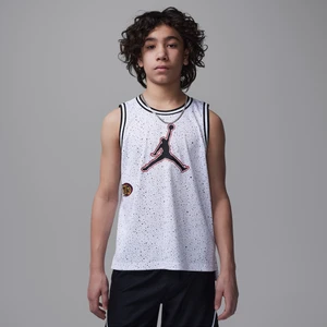 Koszulka dla dużych dzieci z nakrapianym wzorem Playoff Jordan - Biel