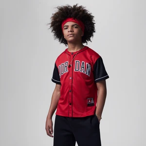Koszulka do baseballu dla dużych dzieci Jordan - Czerwony