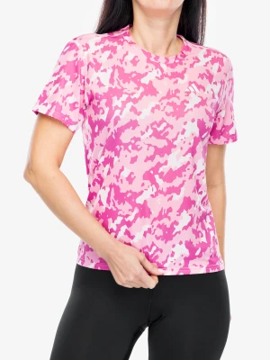 Koszulka do biegania damska adidas Own The Run Camo Running Tee - clear pink