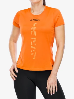 Koszulka do biegania damska adidas TERREX Agravic Trail Running T-Shirt - semi impact orange