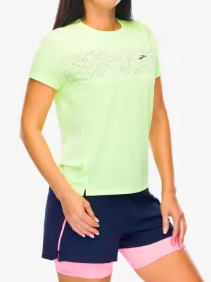 Koszulka do biegania damska Brooks Sprint Free Short Sleeve 2.0 - lime/elevate